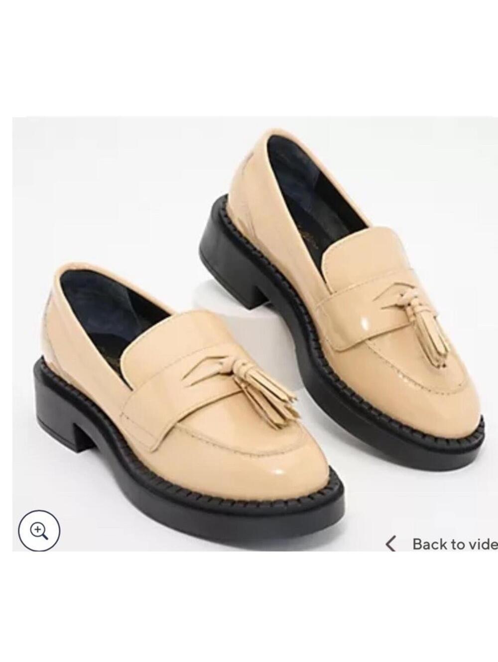 Seychelles Penny Loafer With Tassel In Patent Beige. Size 8.5 Retail $159
